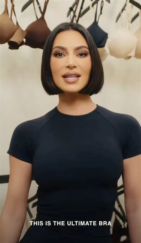 kim boobs|Kim Kardashian Models New SKIMS Bra with Built.